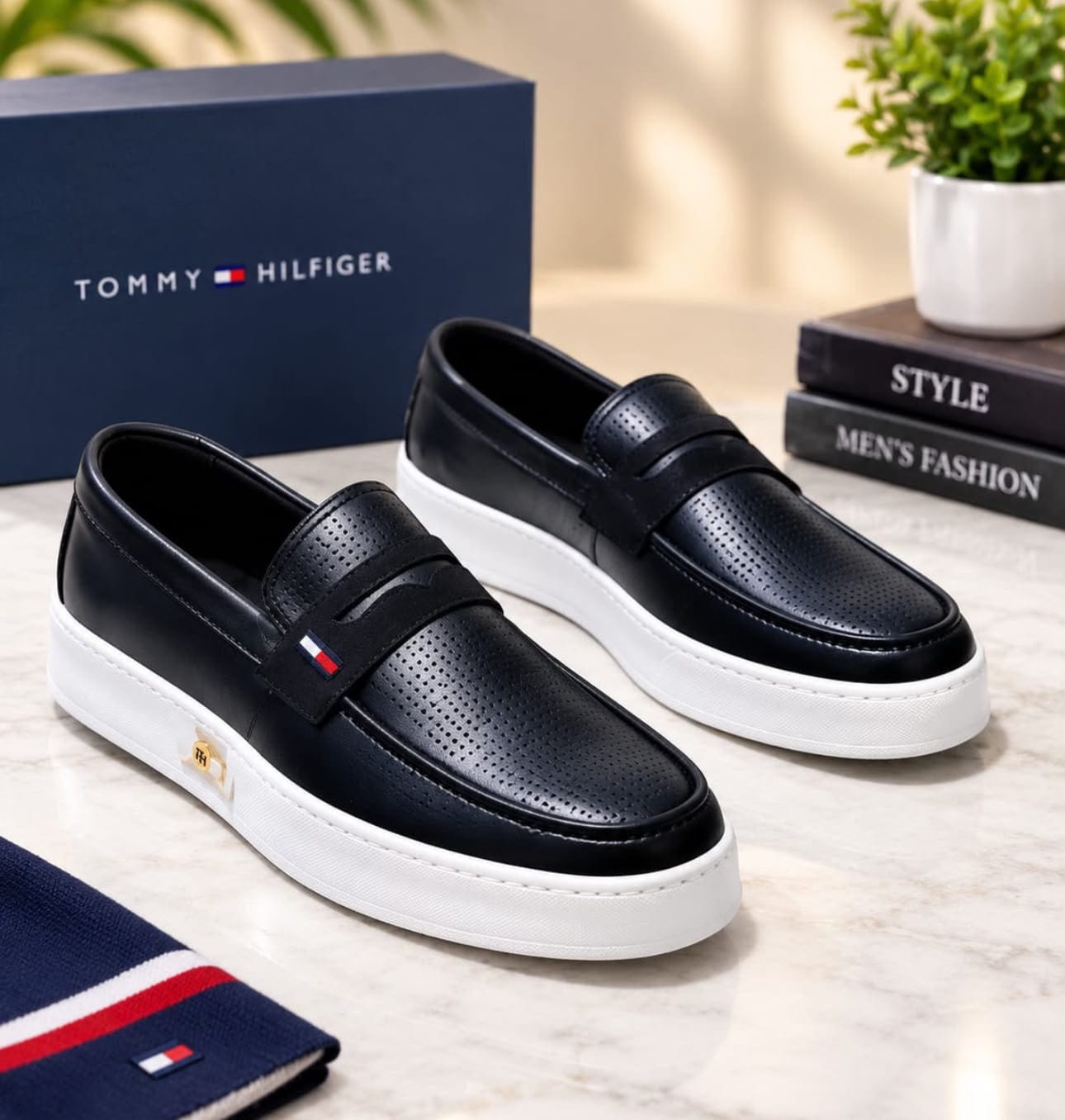 Black Tommy Hilfiger Laceless Men's Casual Shoes - Tommy Hilfiger Casuals | Mars Collection
